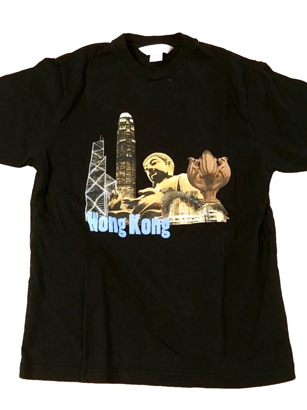 Vintage Hong Kong memories black souvenir Short Sleeve T-Shirt Size childs M